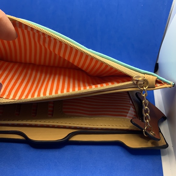 Blue Vegan Leather Dog Clutch Wallet - Picture 5 of 6